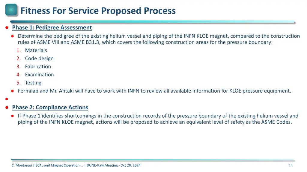 fitness for service proposed process