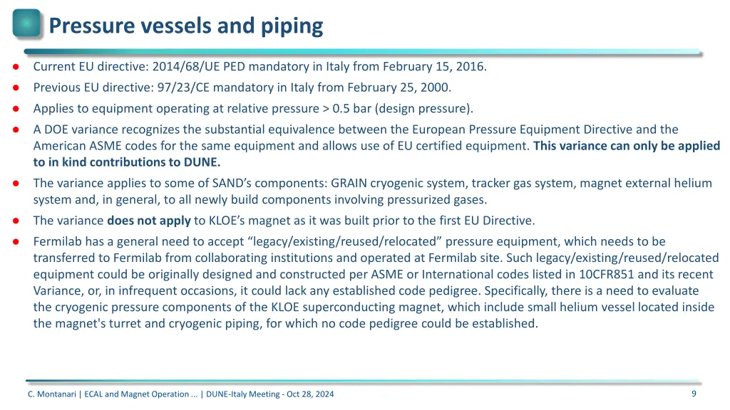 pressure vessels and piping