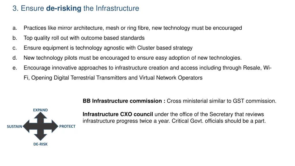 3 ensure de risking the infrastructure