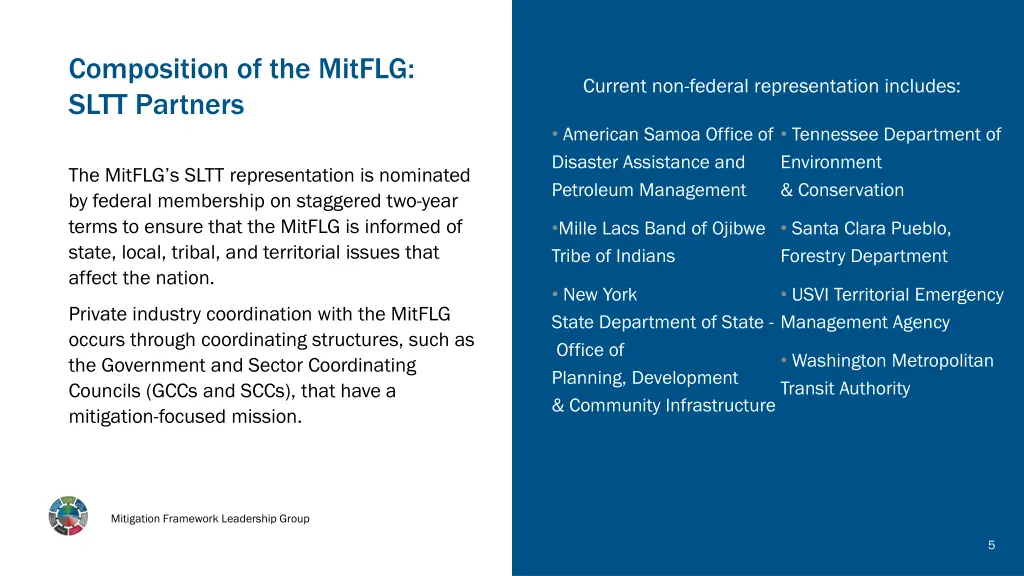 composition of the mitflg sltt partners