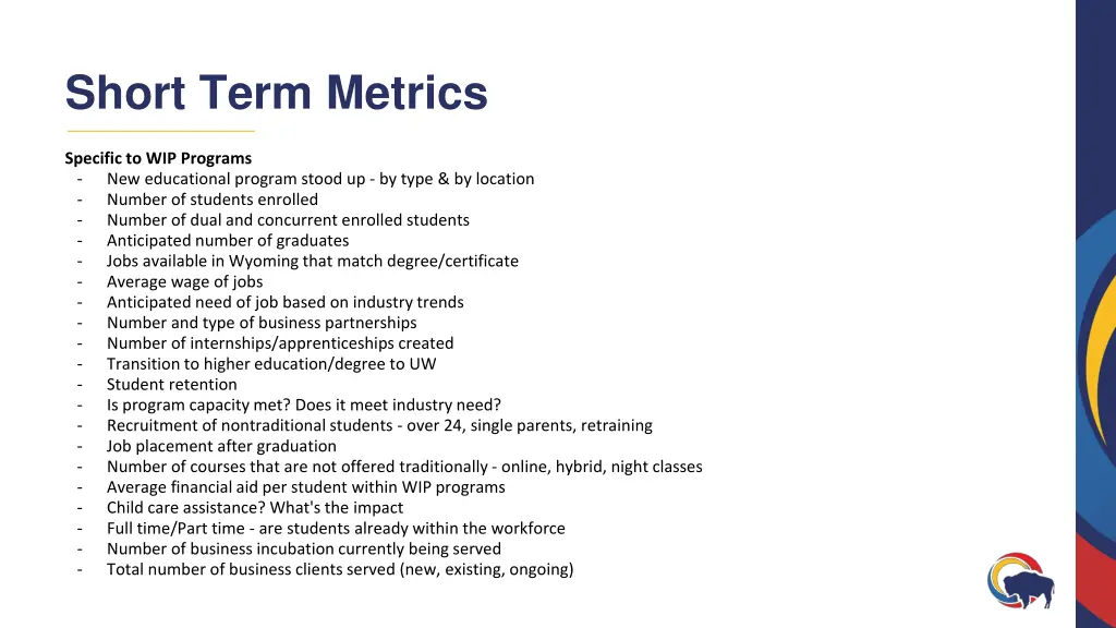 short term metrics