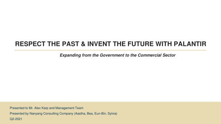respect the past invent the future with palantir