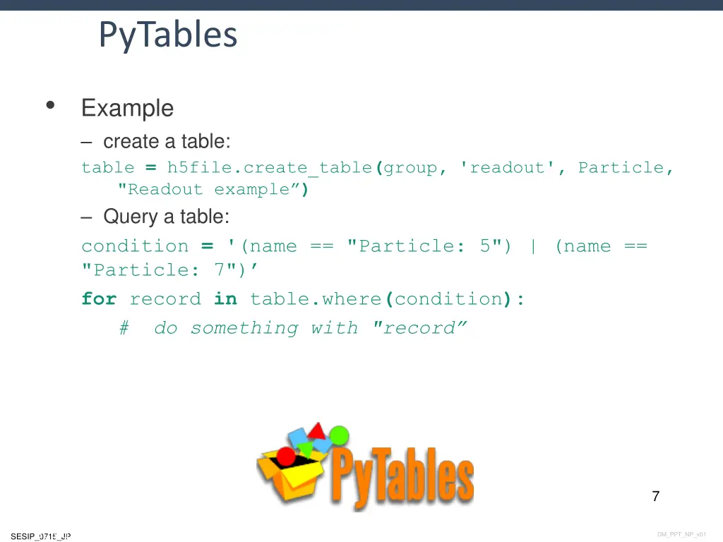pytables 1