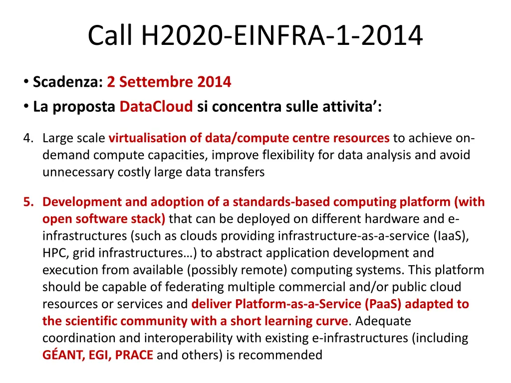 call h2020 einfra 1 2014 1