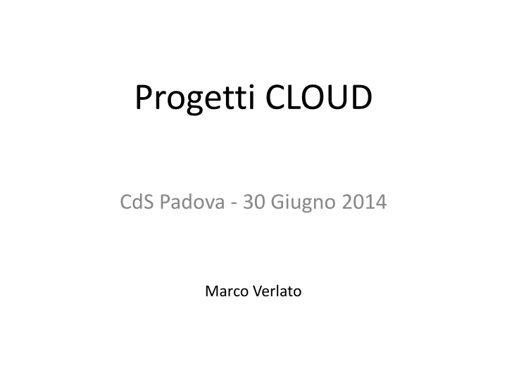 progetti cloud