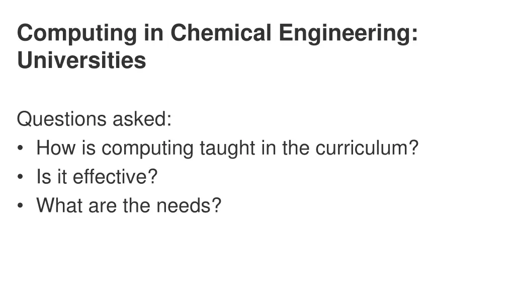 computing in chemical engineering universities