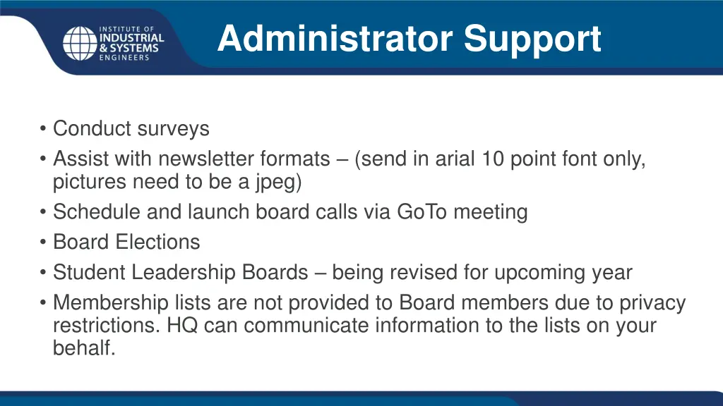 administrator support