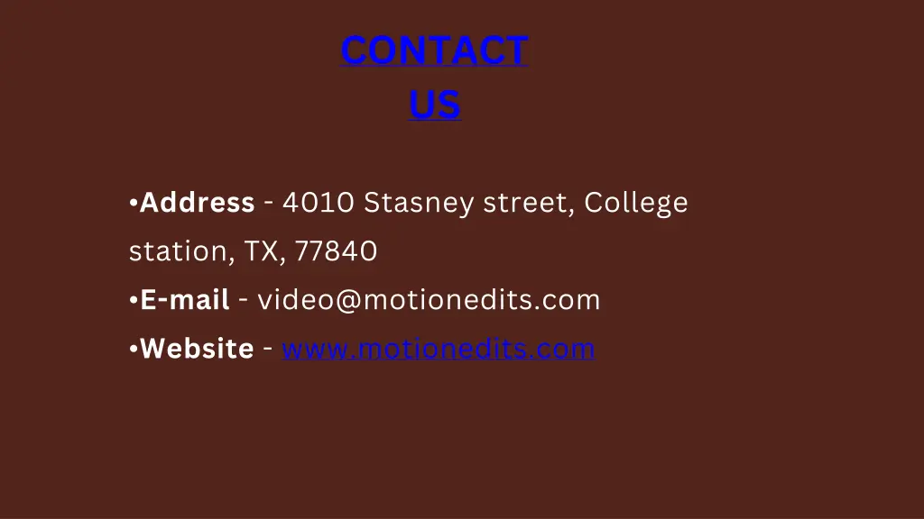 contact us