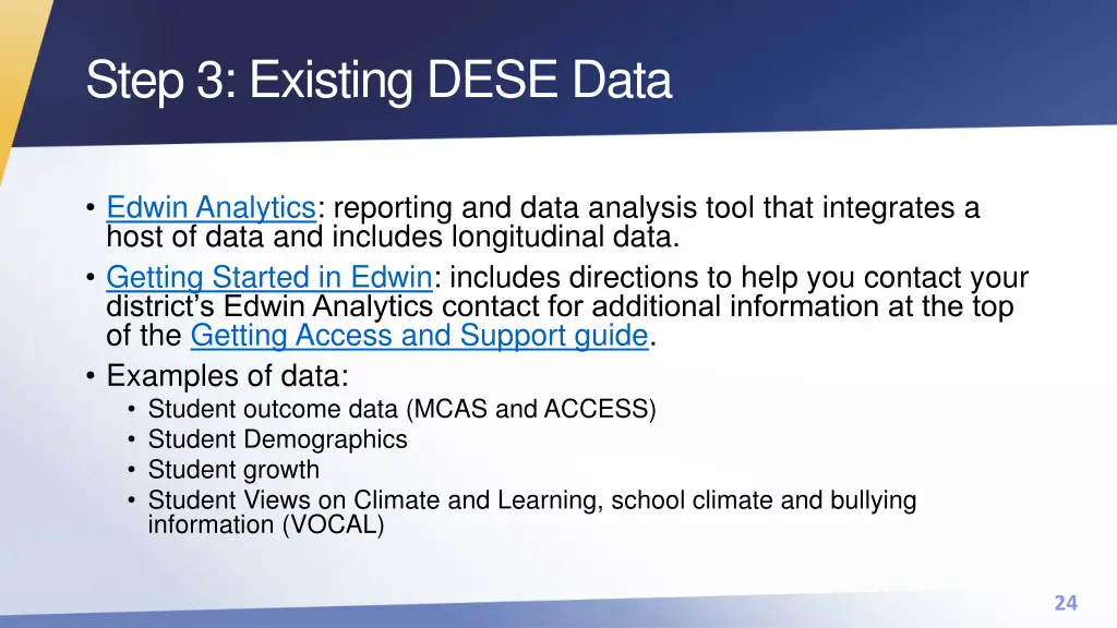 step 3 existing dese data