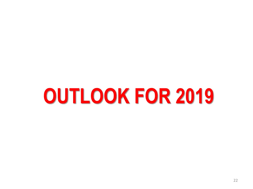 outlook for 2019