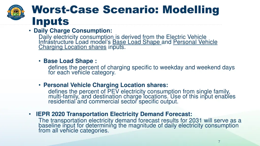 worst case scenario modelling inputs 1