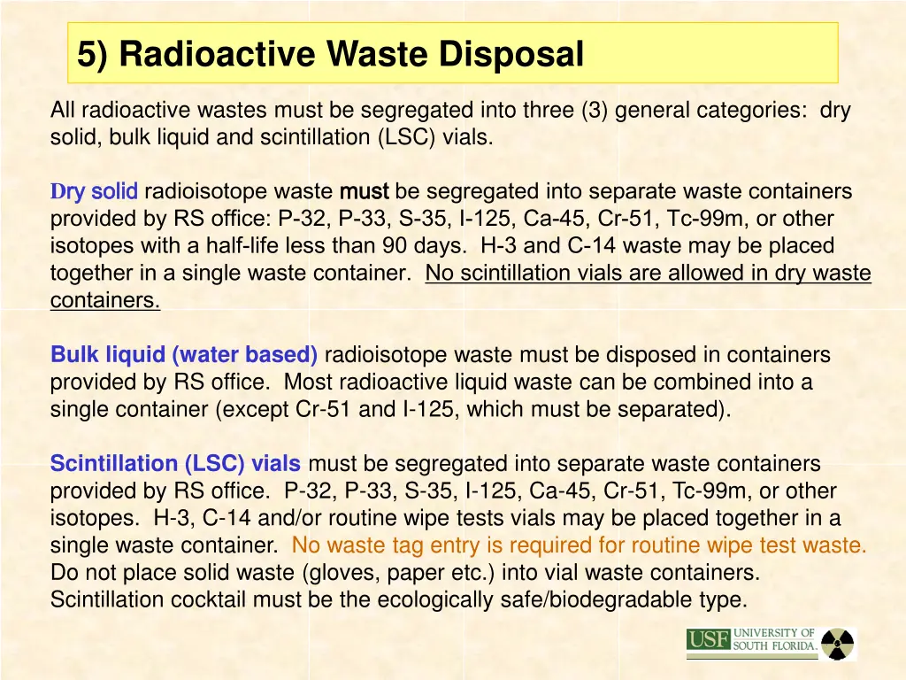 5 radioactive waste disposal