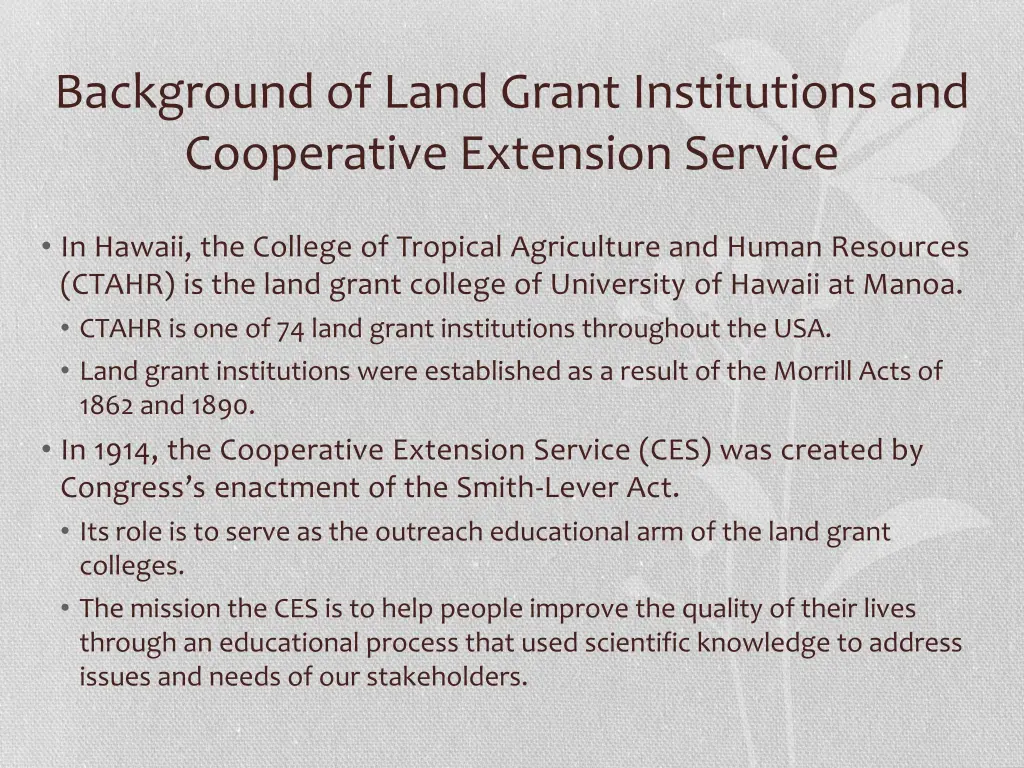background of land grant institutions
