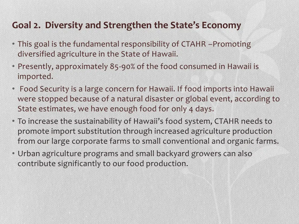 goal 2 diversity and strengthen the state 1