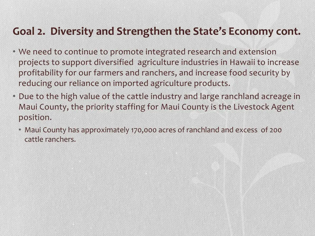 goal 2 diversity and strengthen the state 6