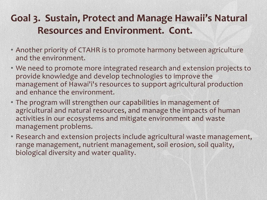goal 3 sustain protect and manage hawaii 1