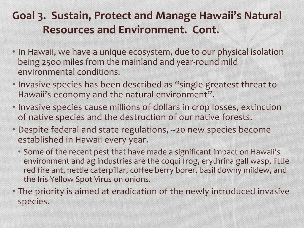 goal 3 sustain protect and manage hawaii