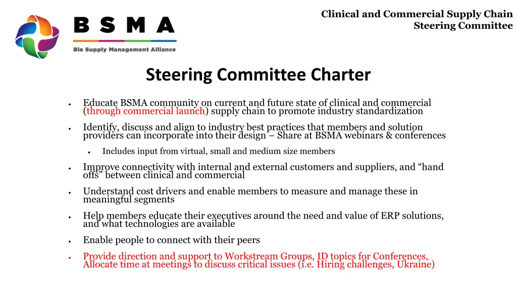 clinical and commercial supply chain steering 10