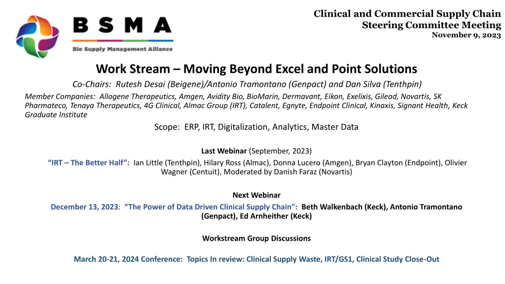 clinical and commercial supply chain steering 4