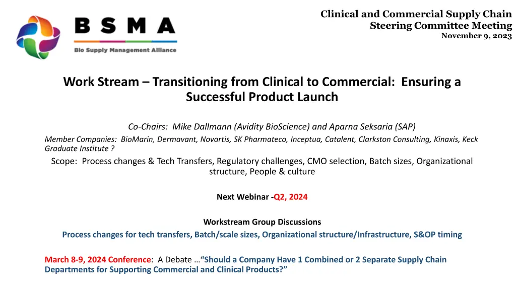 clinical and commercial supply chain steering 5
