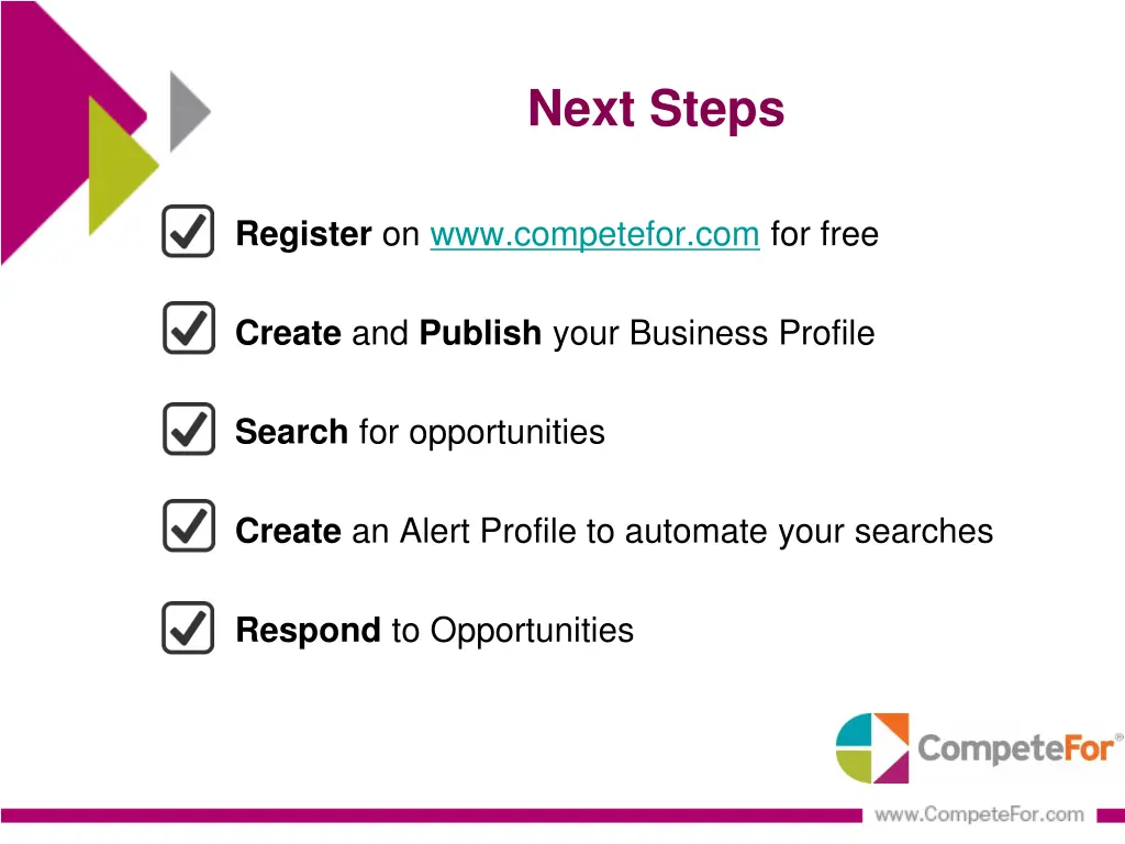 next steps