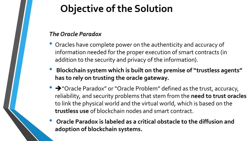 objective of the solution 3