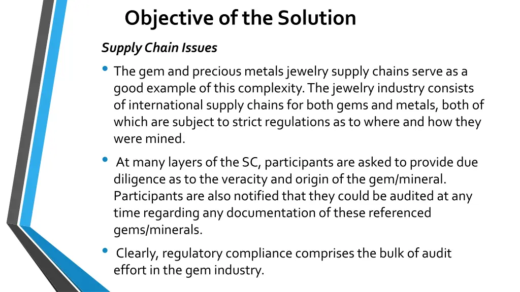 objective of the solution