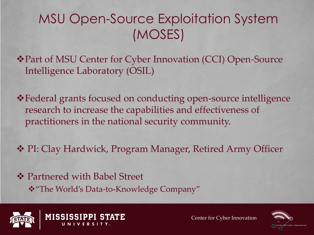 msu open source exploitation system moses