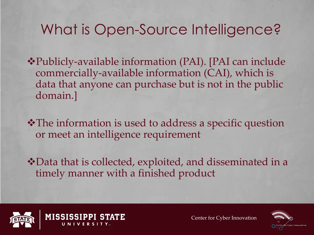 what is open source intelligence
