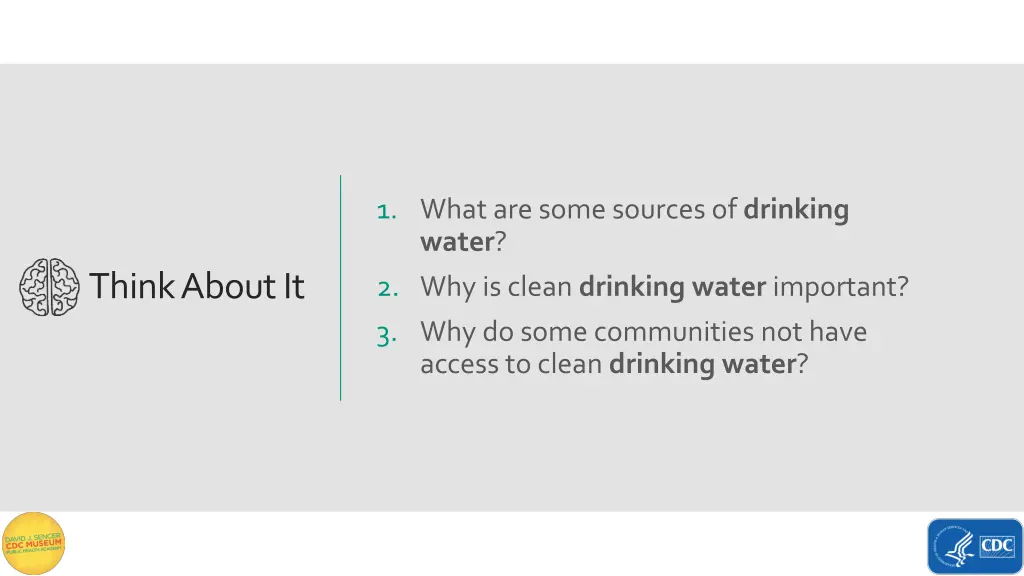 1 what are some sources of drinking water