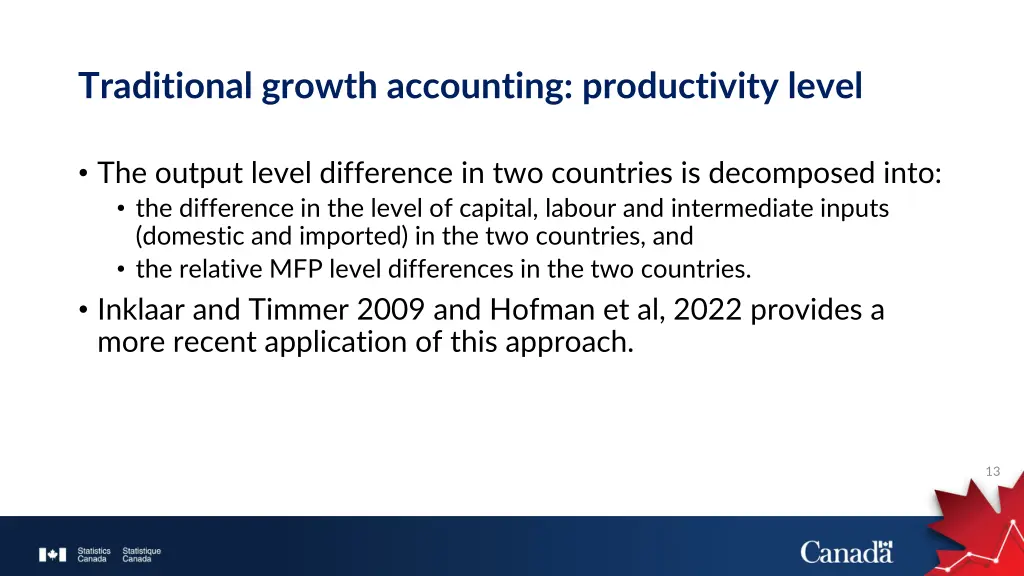 traditional growth accounting productivity level
