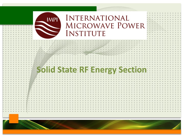 solid state rf energy section