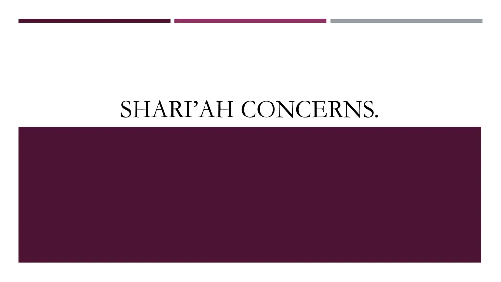 shari ah concerns