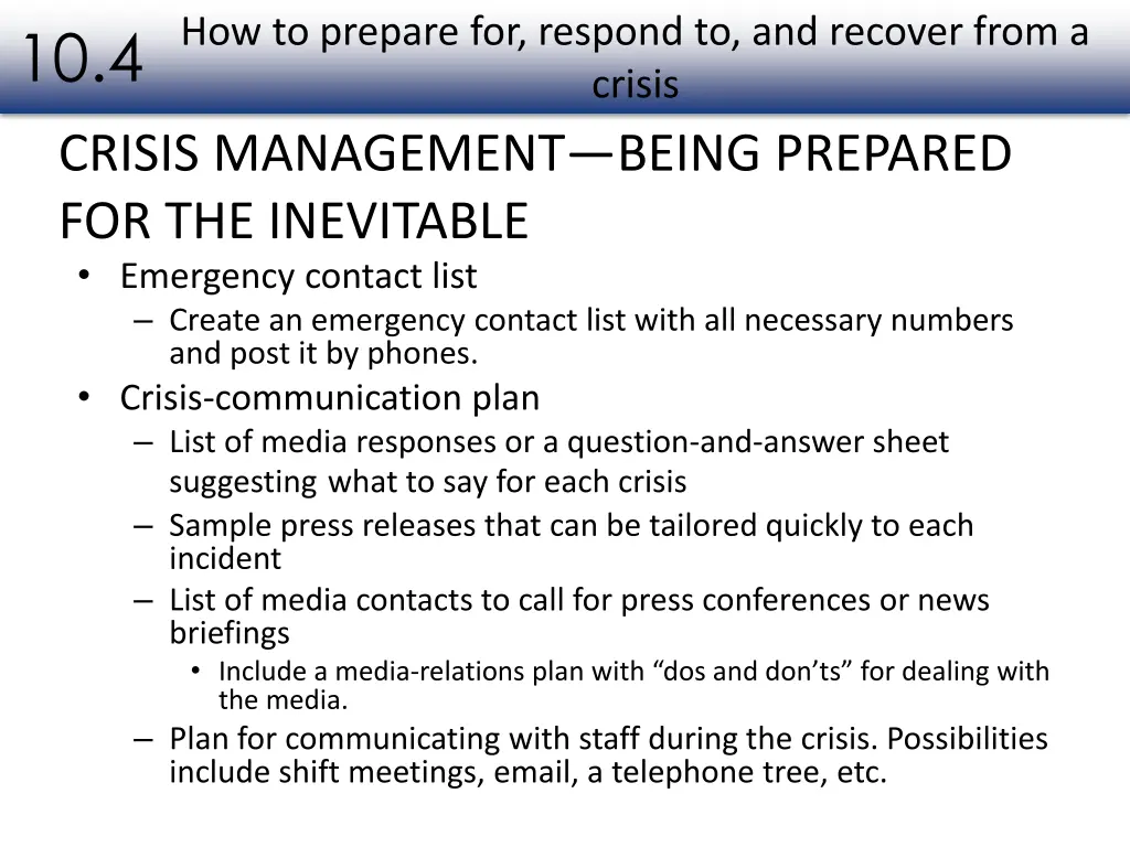 how to prepare for respond to and recover from 1