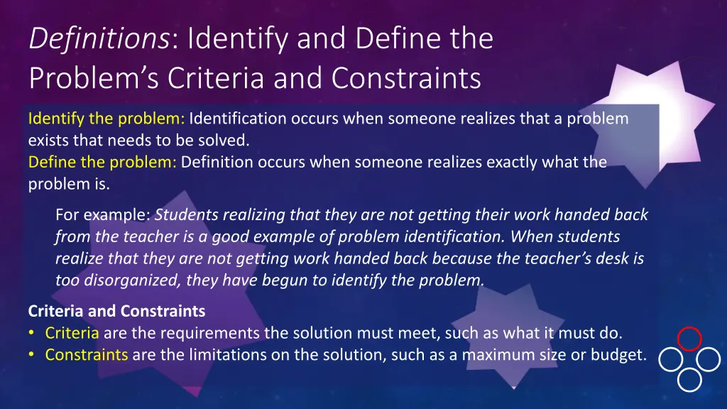 definitions identify and define the problem