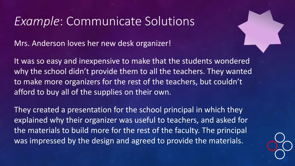 example communicate solutions