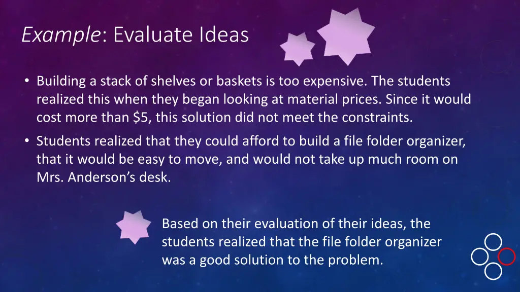 example evaluate ideas
