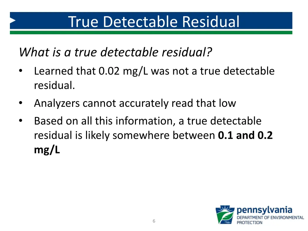 true detectable residual 2