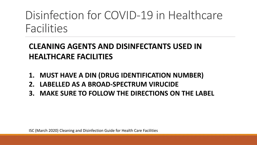 disinfection for covid 19 in healthcare facilities