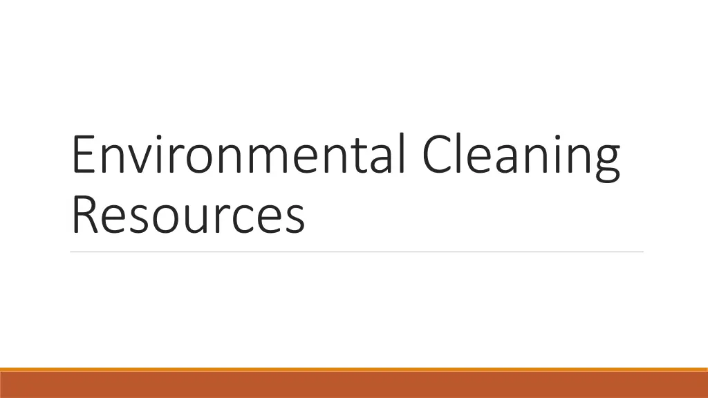 environmental cleaning resources