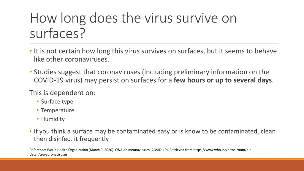 how long does the virus survive on surfaces
