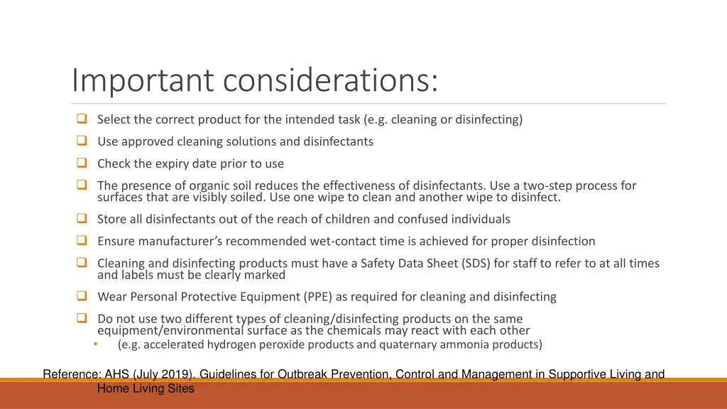important considerations