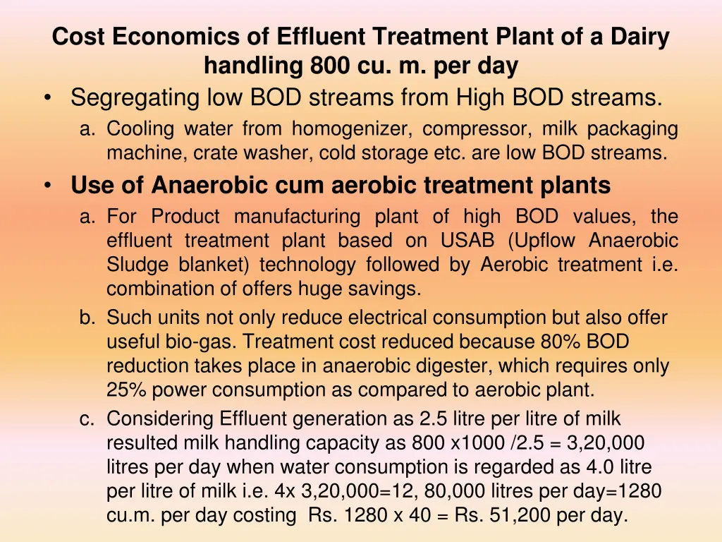 cost economics of effluent treatment plant