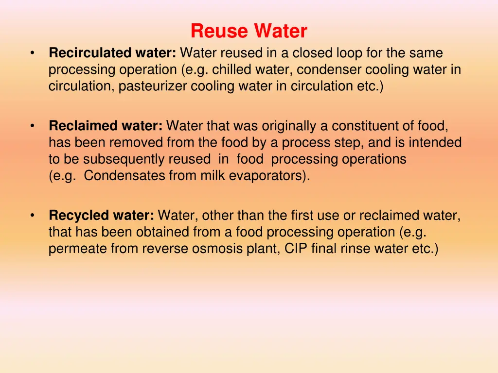 reuse water