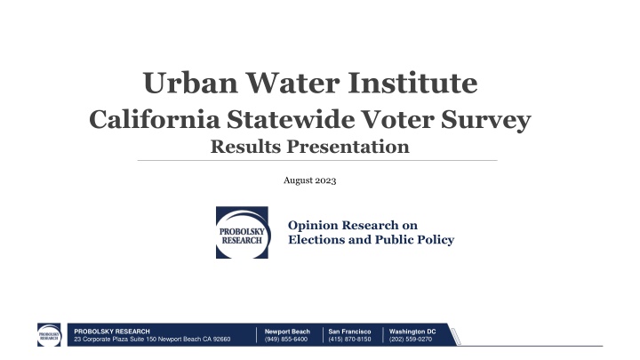 urban water institute california statewide voter