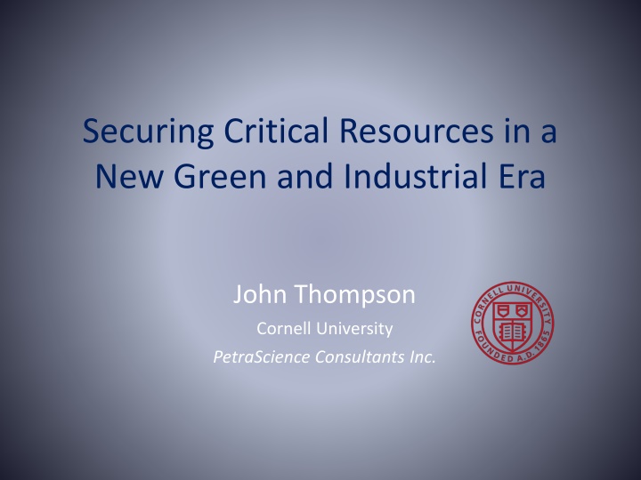 securing critical resources in a new green
