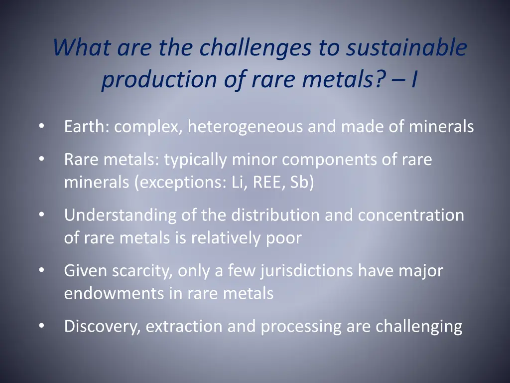 what are the challenges to sustainable production