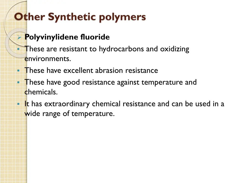 other synthetic polymers