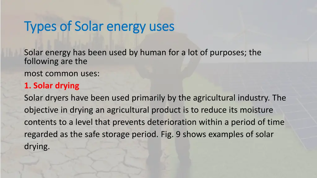types of solar energy uses types of solar energy