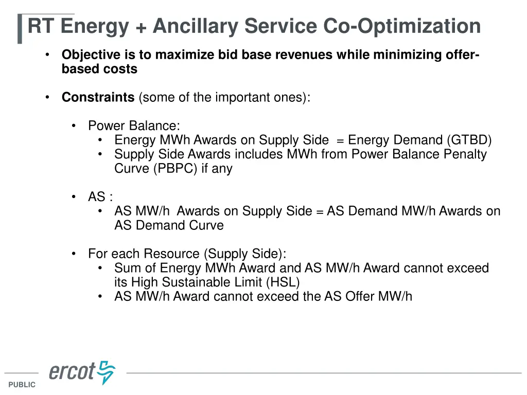 rt energy ancillary service co optimization
